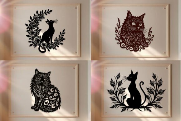 Download Laser Cut Cats Wall Art SVG Bundle - Cats Collection