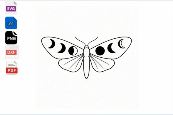 Download Moon Phase Moth SVG Celestial Insect - Premium Resources