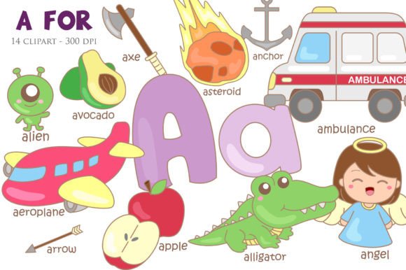 Download Kids Baby a Learn Letter Digital Stamp - Digital stamp Collection
