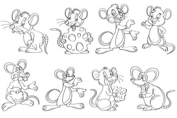 Download Rat Clip Art Digital Stamp Set-1. - Digital stamp Collection