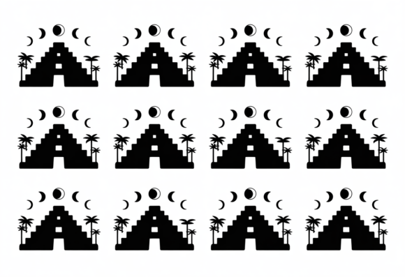 Download Mayan Pyramid Moon Phase Palm Tree SVG - Premium Bundle