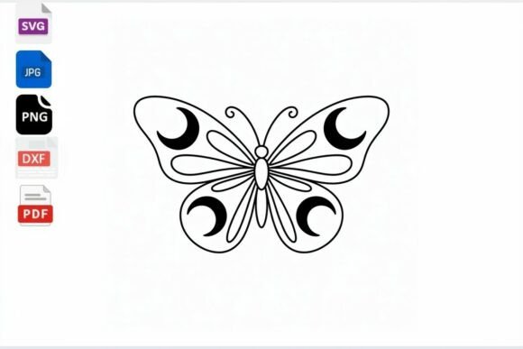 Download Boho Butterfly Moon Phase SVG Cut File - Premium Resources
