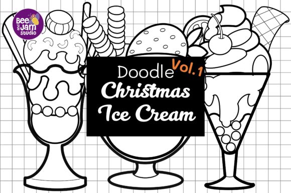 Download Doodle Christmas Digital Stamp Ice Cream - Digital stamp Collection
