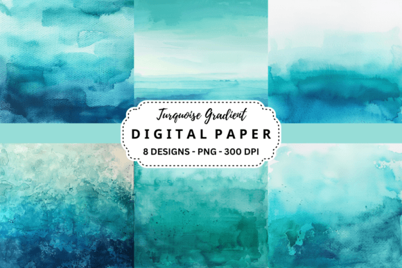 Download Turquoise Gradient Digital Paper - Gradient digital paper Collection