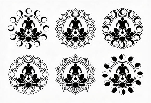 Download Soccer Lotus Moon Phase Mandala SVG - Premium Bundle