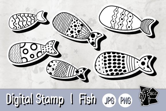 Download Digital Stamp | Fish 02 Bw - Digital stamp Collection