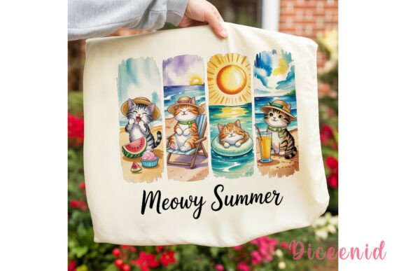 Download Meowy Summer Cats Sublimation Design - Premium Resources
