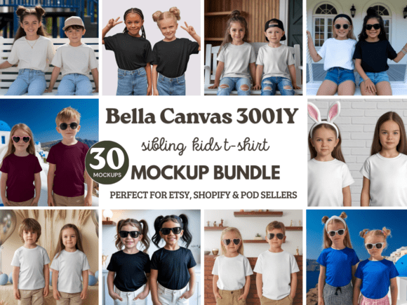 Download Bella Canvas 3001Y Sibling Kids Bundle - Premium Resources