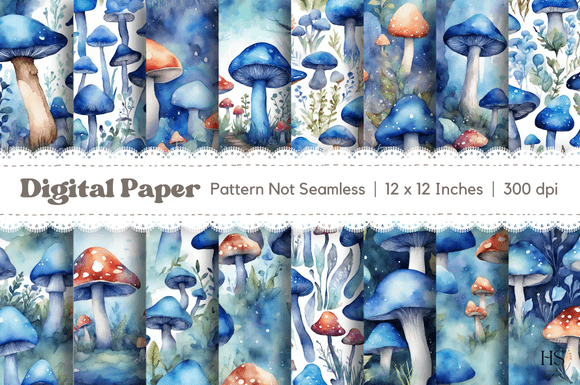 Download 16 Blue Fantasy Mushroom Background - Mushroom background Collection